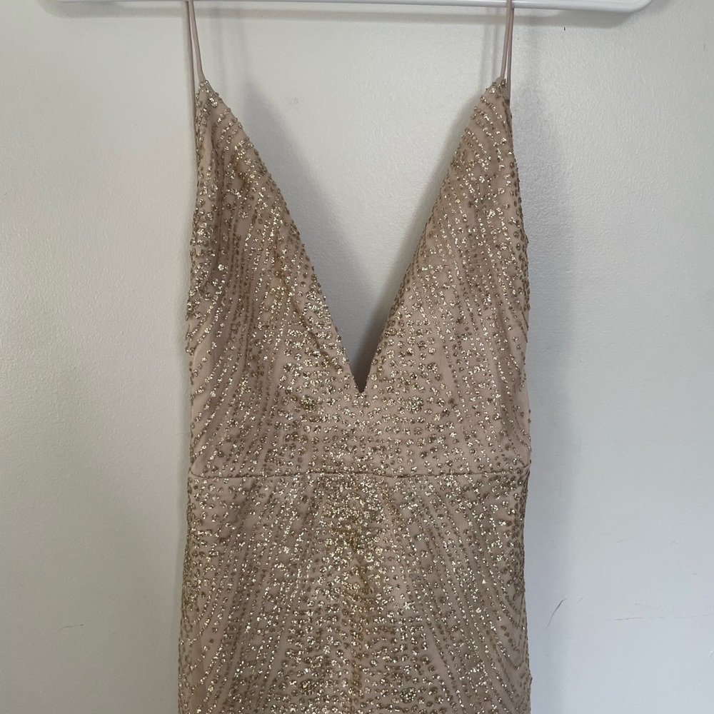 Gold Backless Sequin Maxi Dress - Picture 4 of 5